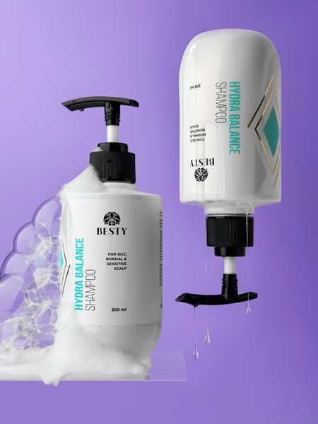Шампунь балансуючий для зволоження та свіжості шкіри голови Besty Hydra Balance Shampoo 300 мл HB300 фото