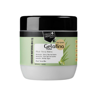 Гель-желатин для укладки кучерявых и волнистых волос Real Natura Gelatina Capilar Alo&eacute; Vera Hidra 500 мл 2060 фото
